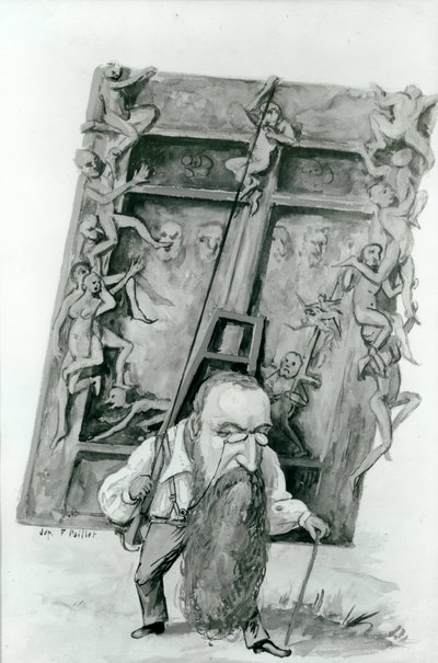 Auguste Rodin portréja, aki a pokol kapuját viseli (wc papíron) alkotó: Fernand Paillet