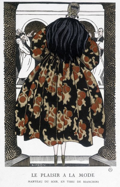 Bianchini estélyi kabátja – Fernand Simeon (1884-1928) illusztrációja, a „Gazette du bon ton”-ban” alkotó: Fernand Siméon