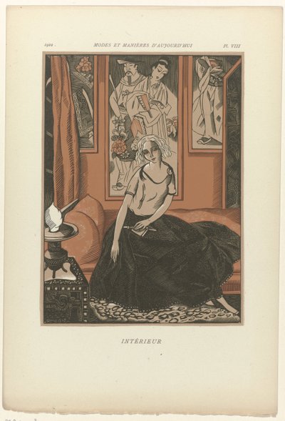 Napjaink divatja és modora, 1922, Pl. 8: Interior alkotó: Fernand Siméon