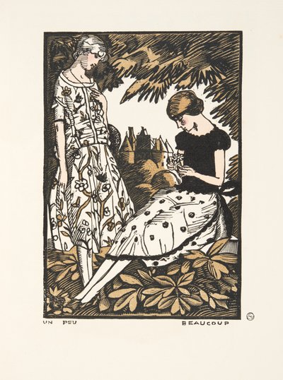 Egy kicsit, sok, divattányérok gyűjteményéből, 1920 (stencilnyomat) alkotó: Fernand Siméon