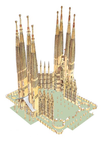 A Szent Család, Antonio Gaudi. Barcelona, Spanyolország alkotó: Fernando Aznar Cenamor