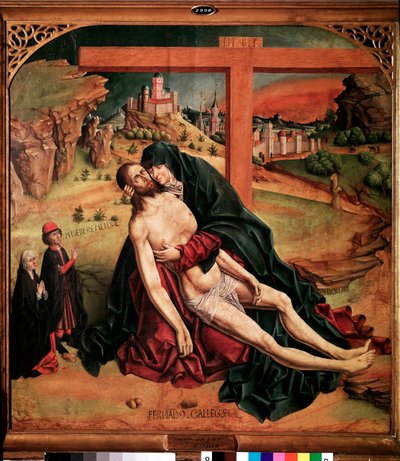 Pieta (vegyes módszer a panelen alkotó: Fernando Gallego