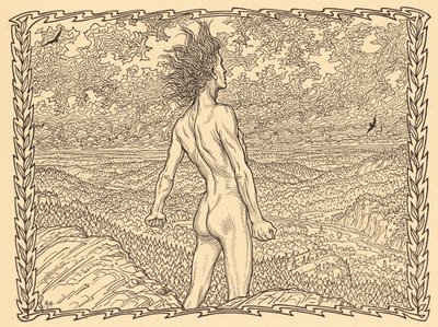 Viharimádság, 11. tábla, „Lebenszeichen” tárcából, kocsma. Fritz Heyder Verlag 1908-ban Berlinben alkotó: Fidus