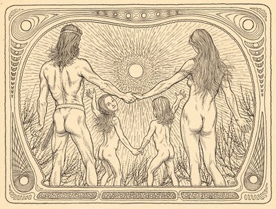 Sonnenwanderer, 12. tábla, a „Lebenszeichen” portfólióból, pub. Fritz Heyder Verlag 1908-ban Berlinben alkotó: Fidus