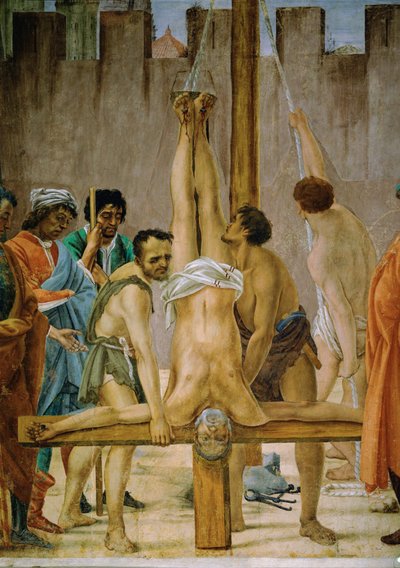 Szent Péter keresztre feszítése (freskó) alkotó: Filippino Lippi
