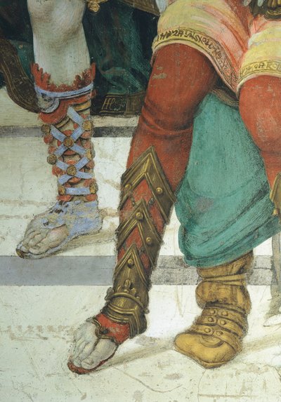 Részlet a lábbeliről, Szent Fülöp apostol a Mars-templom előtt Hierapolisban alkotó: Filippino Lippi