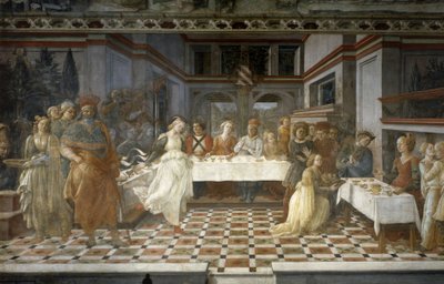 Heródes lakoma, Keresztelő Szent János életének epizódjai, 1452-64 körül (freskó) alkotó: Filippino Lippi