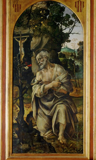 Szent Jeromos bűnbánó (festmény fára) alkotó: Filippino Lippi
