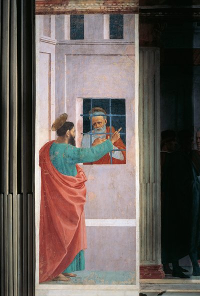 Szent Pál meglátogatja Szent Pétert a börtönben, Filippino Lippi alkotó: Filippino Lippi