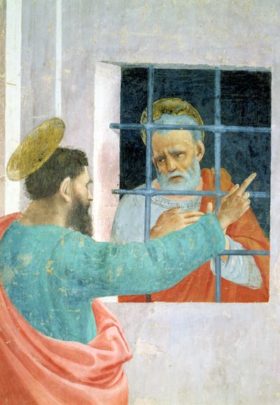 Szent Péter meglátogatta a börtönben Szent Pál, 1480 körül, 63300 freskórészlet alkotó: Filippino Lippi