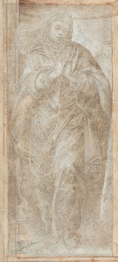 Álló nő, összekulcsolt kezekkel az imában alkotó: Filippino Lippi