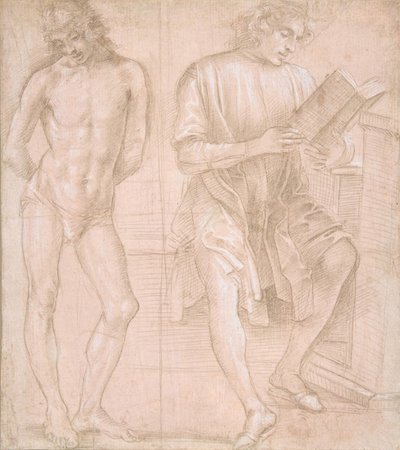 Álló fiatalság, kezekkel a háta mögött, ülő fiatalsággal, olvas recto..., 145758-1504. alkotó: Filippino Lippi