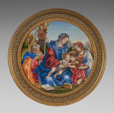 A Szent Család Keresztelő Szent Jánossal és Szent Margittal alkotó: Filippino Lippi