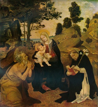 A Szűz és a Gyermek szentekkel, Jeromossal és Domonkossal, 1485, 1911 alkotó: Filippino Lippi
