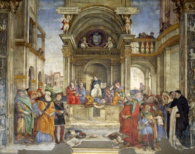 Aquinói Szent Tamás diadala az eretnekek felett (freskó) alkotó: Filippino Lippi