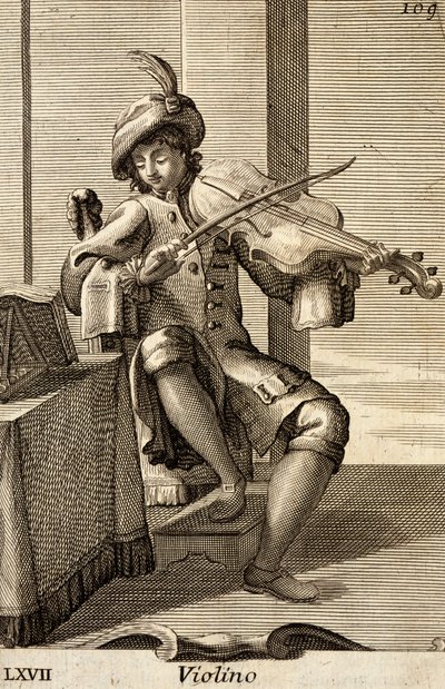Ember játszik hegedűn alkotó: Filippo Bonanni