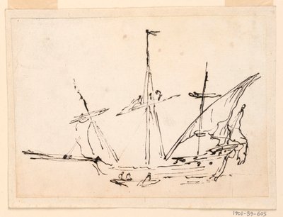 Rajz, Vitorlás hajó, 1770-1800 alkotó: Filippo Marchionni