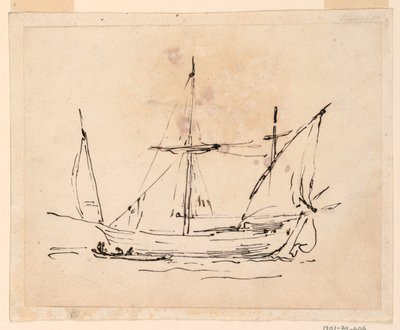 Rajz, Vitorlás hajó, 1770-1800 alkotó: Filippo Marchionni