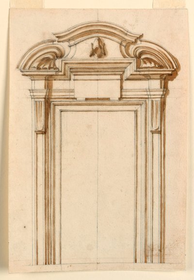 Rajz, ajtótartó tok emeletrajza, 1750-75 alkotó: Filippo Marchionni