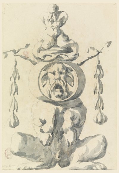Rajz, Groteszk figura, 1550-1625 alkotó: Filippo Marchionni