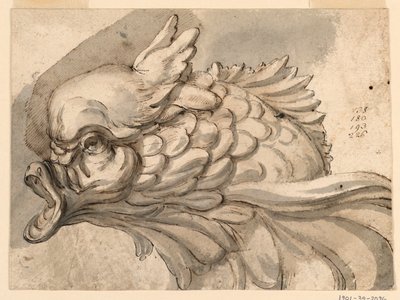 Rajz, delfinfej, 1775 körül alkotó: Filippo Marchionni