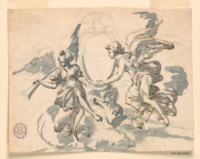 Rajz, Egy prelátus címere, 1750 körül. alkotó: Filippo Marchionni