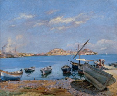 Portoferraio San Giovanniból nézve alkotó: Filippo Marfori Savini