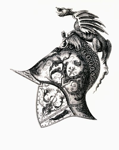 I. Ferenc francia király damaszkolt sisakja, 1855 alkotó: Filippo Negroli
