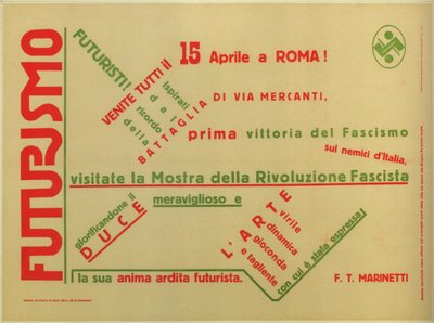 Futurizmus, 1932 alkotó: Filippo Tommaso Emilio Marinetti