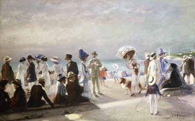 Beach Scene; Scene de Plage alkotó: Firmin Marcelin Michelet