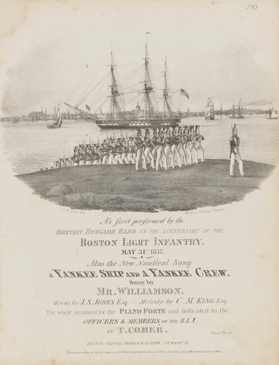 A Yankee Ship and a Yankee Crew (Sheet Music Cover) alkotó: Fitz Henry Lane