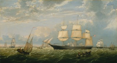 A Golden State belép a New York-i kikötőbe, 1854. alkotó: Fitz Hugh Lane
