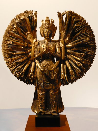 Bodhisattva Avalokiteshvara (Guanyin), Kína, öt dinasztia, 907-960 (fényes és arany fa) alkotó: Five Dynasties Chinese School