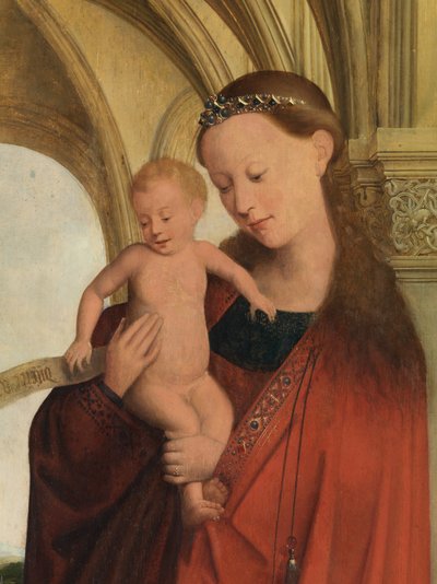 Madonna részlete Petrus Wijts-szel (olaj a panelen) alkotó: Flemish School