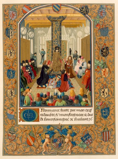 Károly le Temeraire herceg udvara kellős közepén az Aranygyapjú Lovagrend Lovagjaival, 1473 alkotó: Flemish School