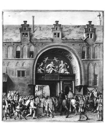 Hercule Francois francia, Alencon hercegének (1554-84) Antwerpenbe való belépése, 1582. február 19. alkotó: Flemish School