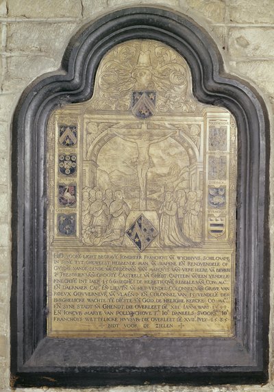 Francois van Wychhuus sírfelirata, a tizenhatodik század vége (réz) alkotó: Flemish School