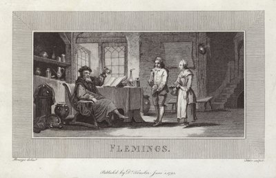 flamandok. A szolgák és az úr metszése. alkotó: Flemish School