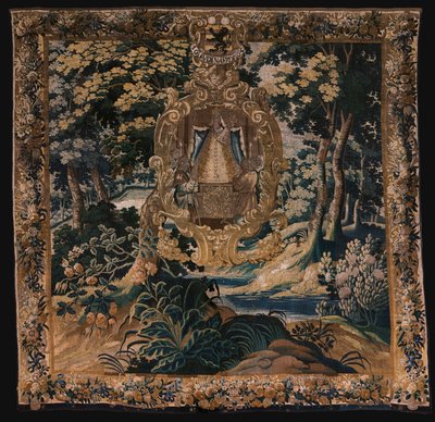 Flamand kárpit. Táj a fekete Madonnával. Oudenaarde műterme. 1665. alkotó: Flemish School
