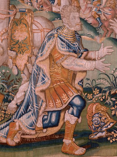 Flamand kárpit. Sándor Iaddo főpap előtt (Sándor Iaddo főpap előtt). Oudenaarde műterme. 374x447 cm. Inv(830-B)4 00010. 17. század. alkotó: Flemish School