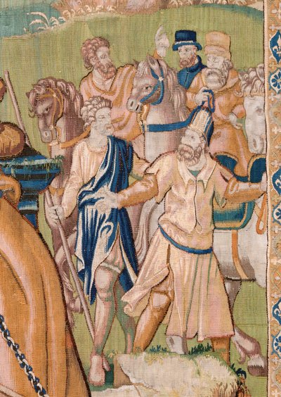 Flamand kárpit. Sándornak koronát ajánlanak fel (Sándornak koronát). Oudenaarde műterme. 384x316 cm. Inv (83024)-5 / 00009. 17. század. alkotó: Flemish School