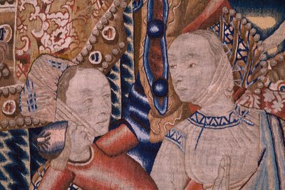 Flamand kárpit. Elhaladva a Vörös-tengeren (Paso del Mar Rojo). Kb. 1490. Részlet. alkotó: Flemish School