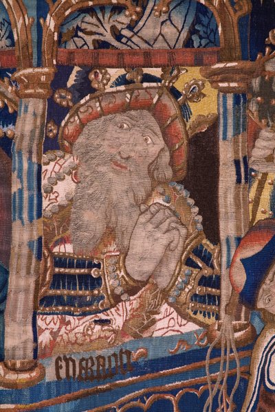 Flamand kárpit. Elhaladva a Vörös-tengeren (Paso del Mar Rojo). Kb. 1490. Részlet. alkotó: Flemish School