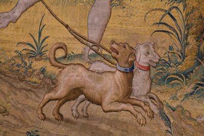 Flamand kárpit. Sorozat Fable of Ovidius: The rab of Ganümédész. Atelier Willem de Pannemaker, Brüsszel. 1556 előtt. Részlet. alkotó: Flemish School