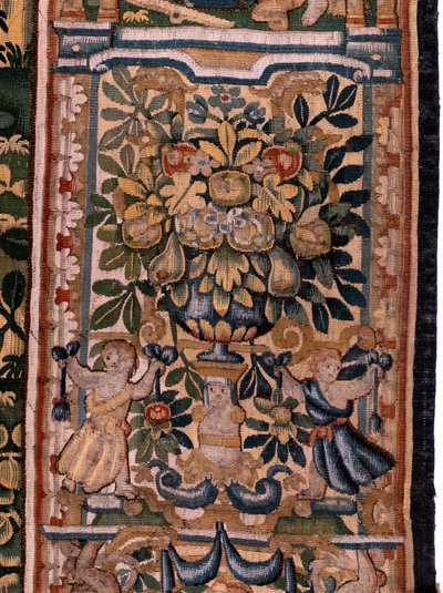 Flamand kárpit. Sorozat Cyrus története. No V Combat két harcos és Cyrus halála (Combate de dos guerreros y muerte de Ciro). Anonymous, Michiel Coxcie alapján. Atelier Antwerpen. Selyem és gyapjú. 1590 körül. alkotó: Flemish School