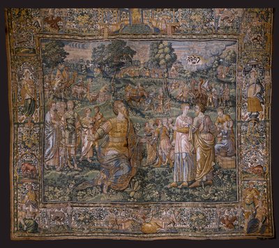 Flamand kárpit. Sorozat: Ábrahám története. Ábrahám hivatása (Ábrahám hivatása). 1575-1 körül alkotó: Flemish School