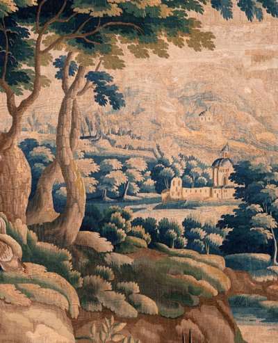Flamand kárpit. Úgy hívják Verdure. Oudenaarde műterme. 332x318 cm. Inv 00021. 17. század. alkotó: Flemish School