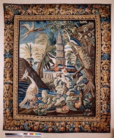 Flamand kárpit. Úgynevezett zöldellő. Oudenaarde gyártása. Magángyűjtemény. 17. század (?). alkotó: Flemish School