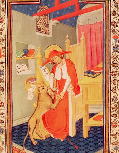 Fol.310v St. Jerome, Don Duarte óráinak könyvéből alkotó: Flemish School