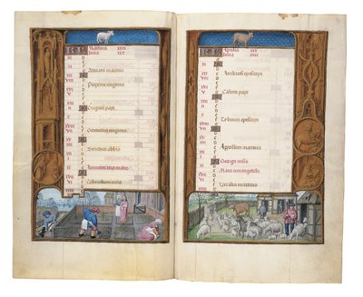 Fóliók a Rothschild Órakönyvből, Gent vagy Brugge, 1505 körül alkotó: Flemish School